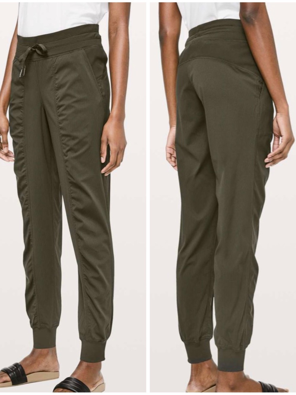 Lululemon Dance Studio Joggers 29” Dark Olive Pinstripes Pants 4